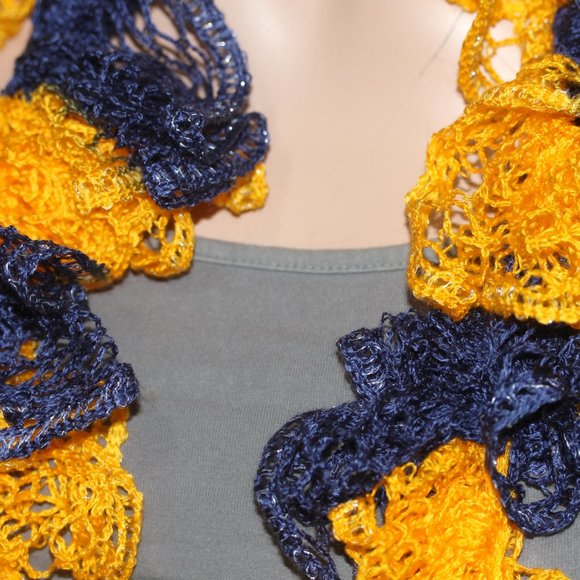Blue and Gold Scarf - Picture 3 of 3